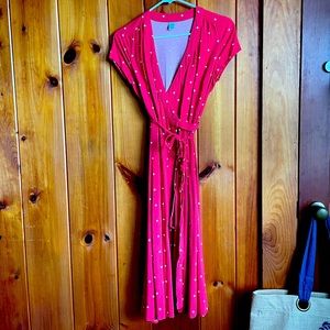 Old navy red with white polkadot wrap dress, XS